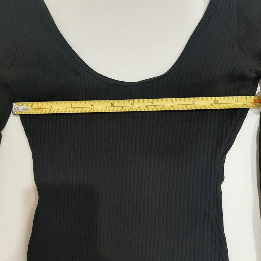 Wilfred Aritzia quiet luxury ribbed long sleeved balletcore bodycon bodysuit top - Picture 12 of 15
